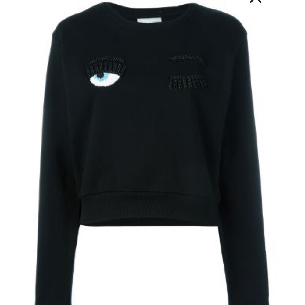 Chiara Ferragni wink patches sweatshirt